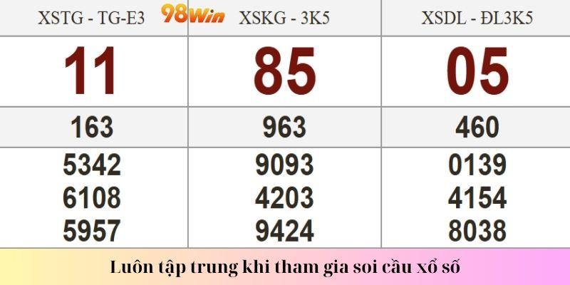 Luôn tập trung khi tham gia soi cầu